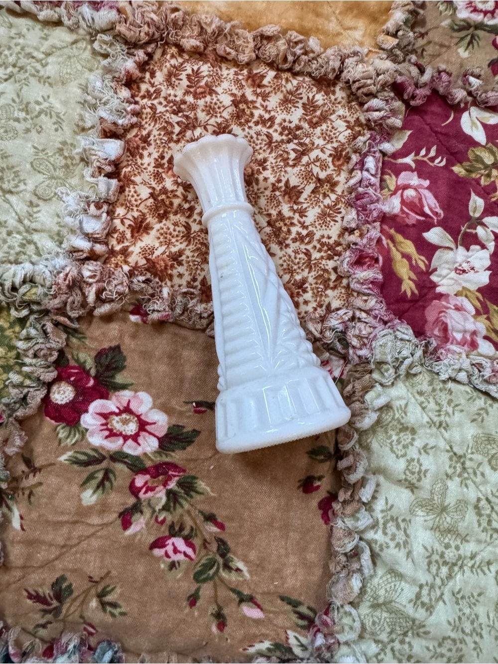Vintage White Milk Glass Accent Vase